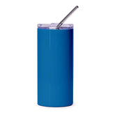 Sleek Blue Tumbler with Straw and Lid drinking container